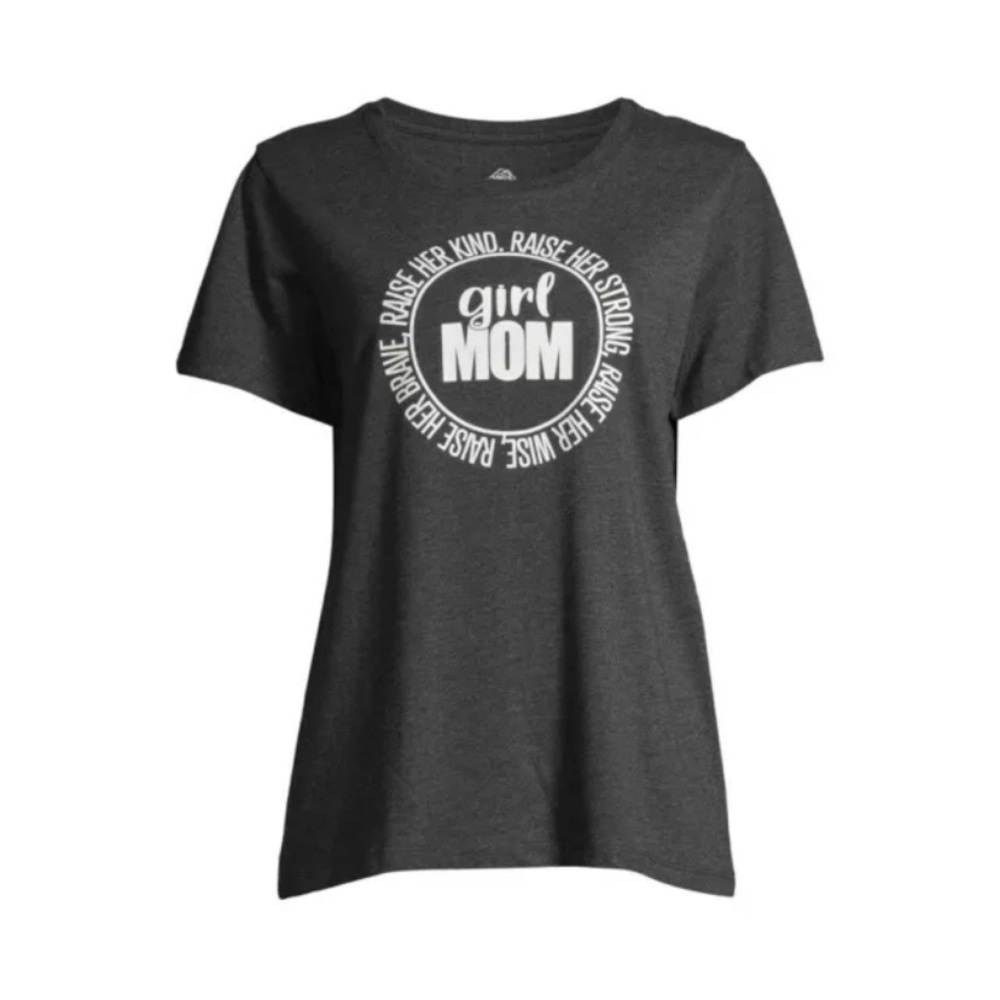 Positivitees Womens Girl Mom Tshirt New Black